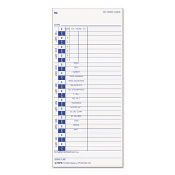 TOPS™ Time Clock Cards, Replacement For 35100-10, One Side, 4 X 9, 100-pack freeshipping - TVN Wholesale